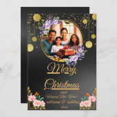 メリー結婚したス・クリスマスの写真カード 招待状 (正面/裏面)