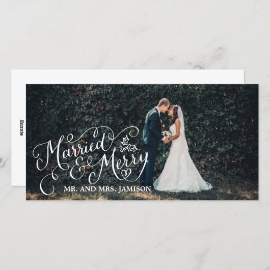 メリー結婚したリーとメリー休日の写真 シーズンカード (正面/裏面)