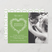 メリー結婚したリーな緑のヤドリギのハートクリスマス (正面/裏面)