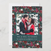 メリー結婚したリーグリーンブルゴーニュのクリスマスフォト シーズンカード (正面)