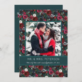 メリー結婚したリーグリーンブルゴーニュのクリスマスフォト シーズンカード (正面/裏面)