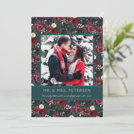 メリー結婚したリーグリーンブルゴーニュのクリスマスフォト シーズンカード (スタンド正面)