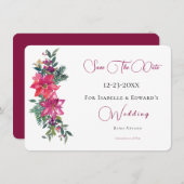 メリー結婚したリーピンククリスマス結婚フローラ セーブザデート (正面/裏面)