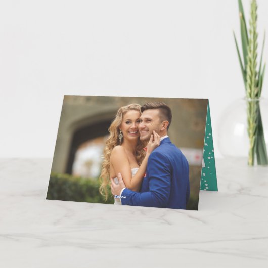 メリー結婚したリー夫妻の初めてのクリスマス写真 シーズンカード (裏面)