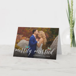 メリー結婚したリー夫妻の初めてのクリスマス写真 シーズンカード