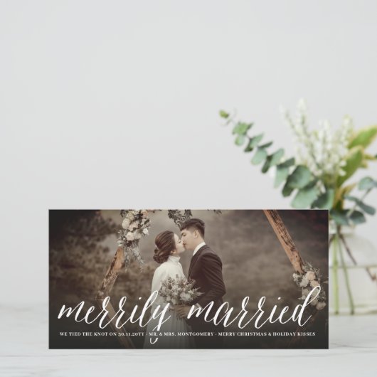 メリー結婚したリー夫妻の初めてのクリスマス写真 シーズンカード (スタンド正面)