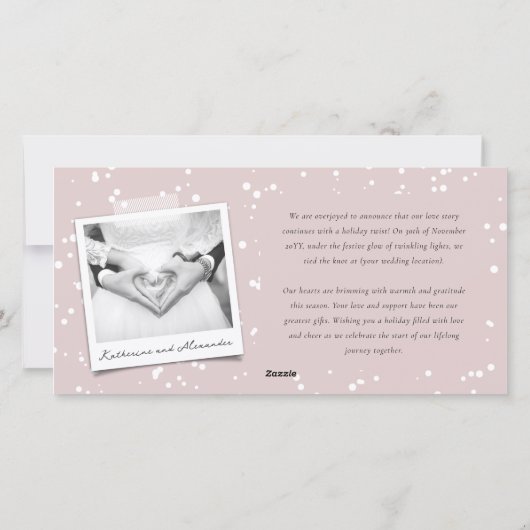 メリー結婚したリー夫妻の初めてのクリスマス写真 シーズンカード (裏面)