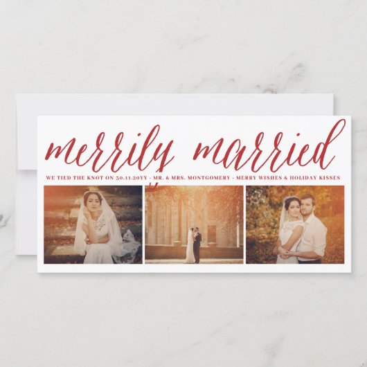 メリー結婚したリー夫妻の初めてのクリスマス3写真 シーズンカード (正面)