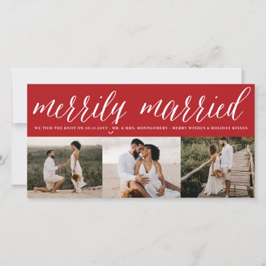 メリー結婚したリー夫妻の初めてのクリスマス3写真 シーズンカード (正面)