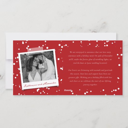 メリー結婚したリー夫妻の初めてのクリスマス3写真 シーズンカード (裏面)