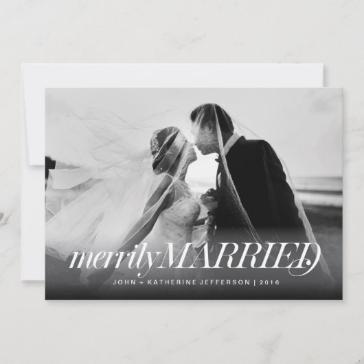 メリー結婚したリー新婚クリスマスカード シーズンカード (正面)