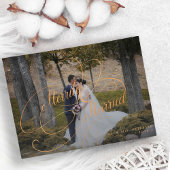 メリー結婚したリー・クリスマス写真の新婚 シーズンカード