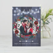 メリー結婚したリー・クリスマス・カップルのフローラ写真 シーズンカード (スタンド正面)