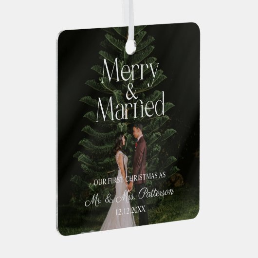 メリー結婚した結婚初めてのクリスマス メタルオーナメント (正面右)