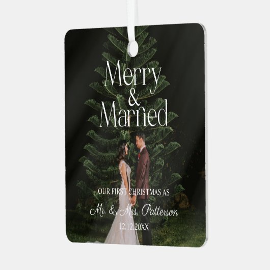 メリー結婚した結婚初めてのクリスマス メタルオーナメント (正面左)