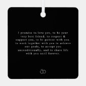 メリー結婚した結婚初めてのクリスマス メタルオーナメント (裏面)