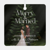 メリー結婚した結婚初めてのクリスマス メタルオーナメント (正面)