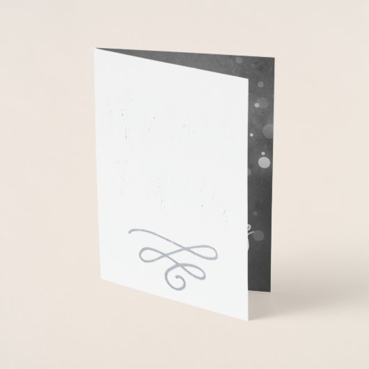 メリー結婚した・クリスマス・シルバー・フォイル・フォト・カード 箔カード (正面)