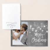 メリー結婚した・クリスマス・シルバー・フォイル・フォト・カード 箔カード (ディスプレー)