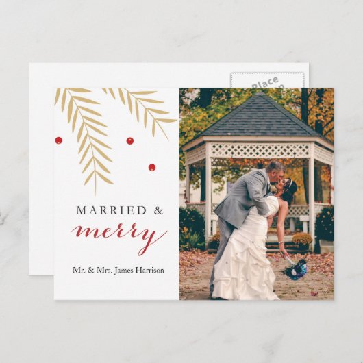 メリー結婚した・クリスマス・ポスト・カード シーズンポストカード (正面/裏面)
