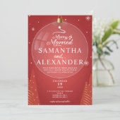 メリー結婚したChristmas Star Trees結婚 & Photo 招待状 (スタンド正面)