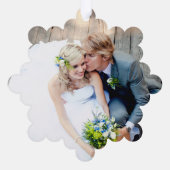 メリー結婚結婚した写真クリスマス オーナメントカード (裏面)