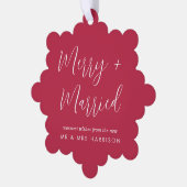 メリー結婚結婚した写真クリスマス オーナメントカード (左)