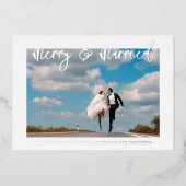 メリー結婚結婚した初めてのクリスマス 箔招待状 (正面)