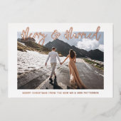 メリー結婚結婚した初めてのクリスマス 箔招待状 (正面)