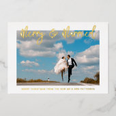 メリー結婚結婚した初めてのクリスマス 箔招待状 (正面)