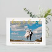 メリー結婚結婚した初めてのクリスマス 箔招待状 (立ち正面)