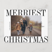 メリー聖降誕祭モダンミニマル シーズンポストカード (正面)