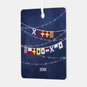 メリー航海のクリスマス信号旗 メタルオーナメント (正面左)