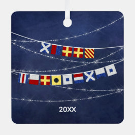 メリー航海のクリスマス信号旗 メタルオーナメント