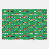 メリー航海のクリスマス信号旗DIY BG色 ラッピングペーパーシート (正面2)