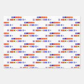 メリー航海のクリスマス信号旗DIY BG色 ラッピングペーパーシート (正面)