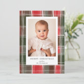 メリー色彩の鮮やかスクリスマス赤と緑の格子模様 シーズンカード (スタンド正面)