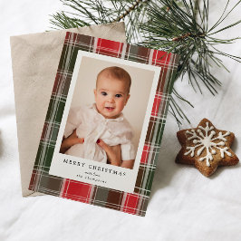 メリー色彩の鮮やかスクリスマス赤と緑の格子模様 シーズンカード