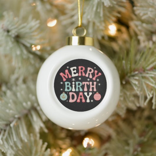 メリー誕生日 クリスマス オーナメント 雪の結晶 クリスマス (ツリー)