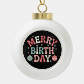 メリー誕生日 クリスマス オーナメント 雪の結晶 クリスマス (正面)