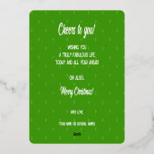 メリー誕生日 – 繁栄クリスマススター 箔シーズンカード (裏面)