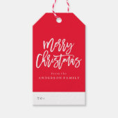 メリー赤と白クリスマスの台本 ギフトタグ (正面)