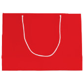 メリー赤と白クリスマスの弓の署名名 ラージペーパーバッグ (裏面)