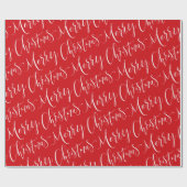 メリー赤と白クリスマス書道休暇 ラッピングペーパー (フラット)