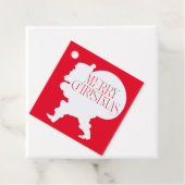 メリー赤と白クリスマス・サンタ・シルエット フェイバータグ (インサイチュ)