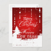 メリー赤と白クリスマス&ハッピーニューイヤー シーズンポストカード (正面/裏面)