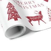メリー赤と白クリスマス ラッピングペーパー (ロールコーナー)