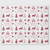 メリー赤と白クリスマス ラッピングペーパー (フラット)