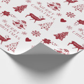メリー赤と白クリスマス ラッピングペーパー (角)