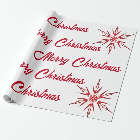 メリー赤と白クリスマス ラッピングペーパー (アンロールド)